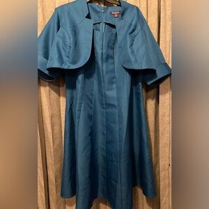 Plus Size Two Piece Turquoise Party Dress Set Size 16W Petite